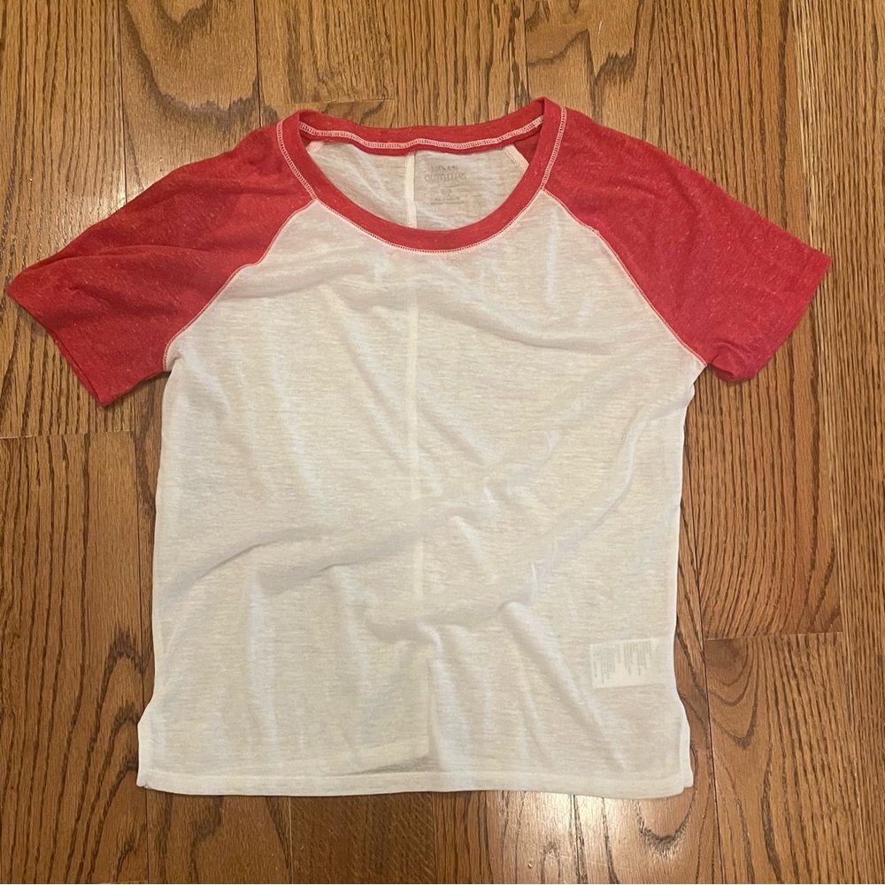 Urban Outfitters Red and White Baseball Tee